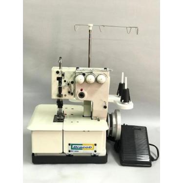 Imagem de Máquina de Costura 3 Agulhas Galoneira Portatil  -Bracob-220, Branco, 