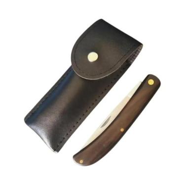 Imagem de Canivete EDC Com Cabo De Madeira Ébano, Lâmina De Aço Inoxidável, Leve