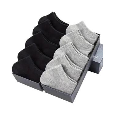Imagem de 10 Pares de Meias de Barco Masculinas - Respiráveis, Absorventes de Su
