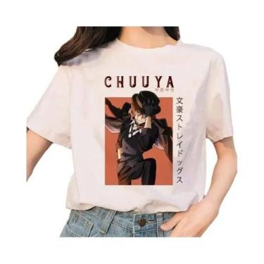 Imagem de Camiseta Feminina Bungou Stray Dogs Anime Harajuku Casual Com Gola O E