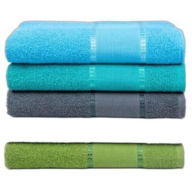 Imagem de Kit 5 Toalhas Banho Ponto Cruz Artesanato 68X130 Masculino - Dugu