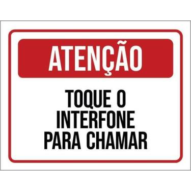 Imagem de Kit 3 Placa Acm Atenção Toque Interfone Para Chamar 18X23 - Sinalizo