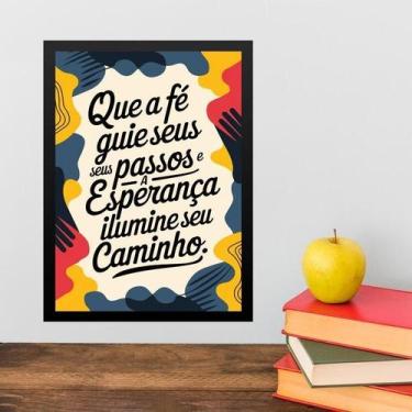 Imagem de Quadro Decorativo Fé E Esperança 33X24Cm - Com Vidro - Quadros On-Line