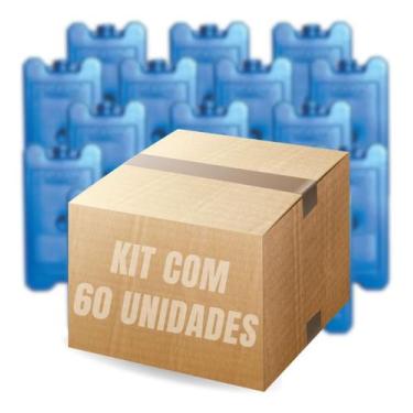 Imagem de Kit 60 Unidades Gelo Gel Artificial 500ml Reutilizável Azul - ItaFria