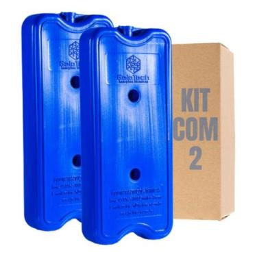 Imagem de Kit 2 Gelo Gel Artificial Reutilizável 1 Litro Lancheira Azul - ItaFri