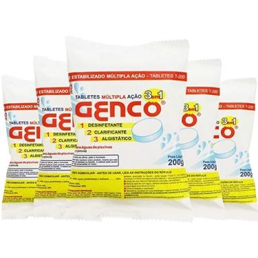 Imagem de 10 Pastilhas De Cloro Multiação T-200 Genco Para Piscina