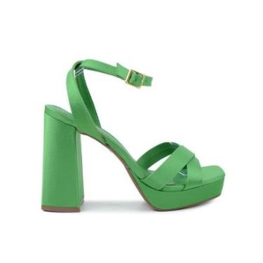 Imagem de Sandália Feminina Bebecê Salto Alto Verde Folha - T8445-Feminino