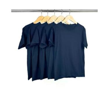 Imagem de Kit 5 Camisetas Juvenil Básica Lisa 100% Algodão Premium-Unissex