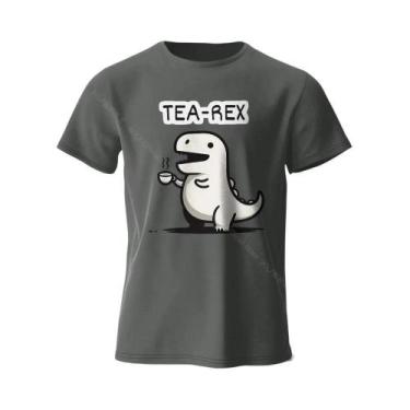 Imagem de Camiseta Masculina Macia E Respirável 100% Algodão Com Estampa De Dino