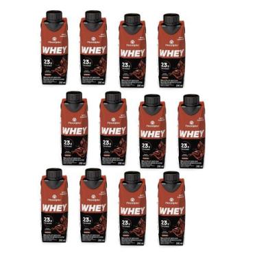 Imagem de Kit com 12 Piracanjuba Whey Sabor Cacau 250ml