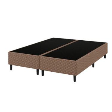 Imagem de Base Box Casal Queen Clio 158x198x38 Marrom Umaflex  Resistência e Dur