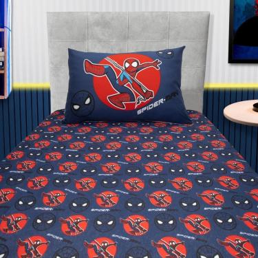 Imagem de Jogo Cama Infantil Homem Aranha 2 Peças Com Elástico Menino