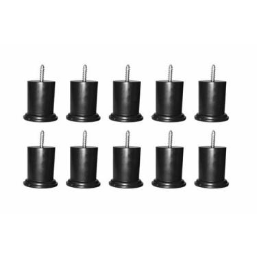 Imagem de Pé Para Cama Box e Sofá 6cm de Altura Resistente Preto Redondo Kit 4 u