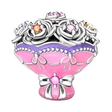 Imagem de Pingentes De Flor Rosa, Tulipa E Flor De Cerejeira Em Prata Esterlina 