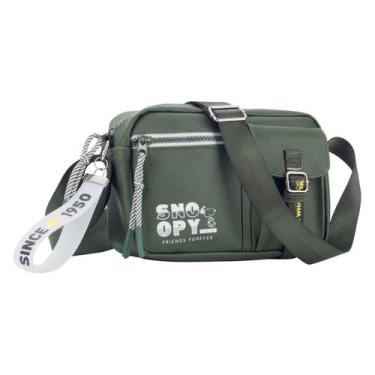 Imagem de Bolsa Transversal Pequena Snoopy Casual Moderna Urbana - Semax, Verde