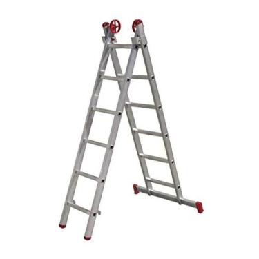 Imagem de Escada Extensiva de Alumínio 6 x 2 Degraus 1,84 x 2,76 Metros ESC0615 