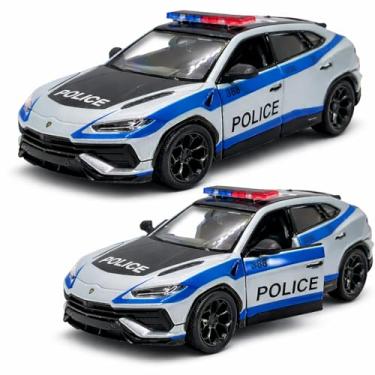 Imagem de Miniatura de carro da Polícia Urus 12 CM 1/40, Carrinho de ferro, Abertura de portas, Com Fricção, Carrinhos de coleção Kinsmart
