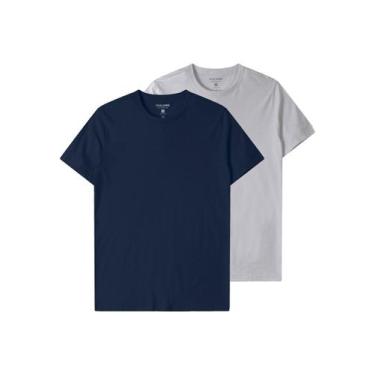 Imagem de Kit com 2 Camisetas Masculina Malwee 1000015037, Azul marinho, G