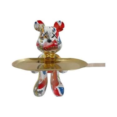 Imagem de Estatueta De Urso Moderna De Graffiti De 21cm, Decoração Para Casa, Es