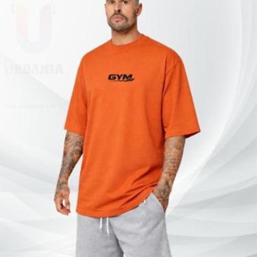 Imagem de Camiseta Oversized Vermelha Over GYM 100 Algodão Premium Streetwear Academia Gola Redonda-Unissex