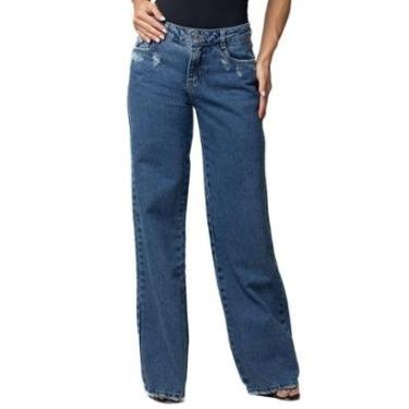 Imagem de Calça Jeans Sawary Wide Leg - 282802 - Azul médio 36-Feminino