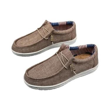 Imagem de Tênis Casuais Masculinos plus Size Em Lona Respirável E Leve Para Cami