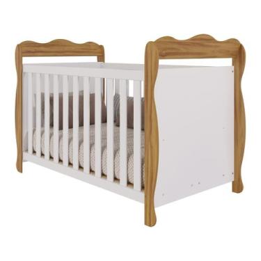 Imagem de Berço Mini Cama Branco e Amêndoa Moveis Peroba Ninho, Branco e Amêndoa