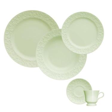 Imagem de Jogo Jantar Chá 20 Peças Verde Menta Tassel Germer Porcelana - Germer 