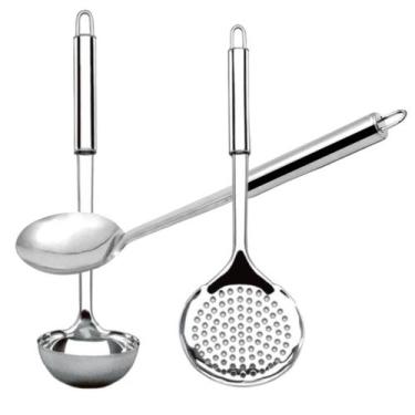 Imagem de Escumadeira Concha e Colher em Inox Excelente Durabilidade - good home