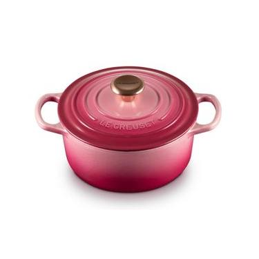 Imagem de PANELA LE CREUSET REDONDA SIGNATURE EM FERRO FUNDIDO 18CM COM PEGADOR COBRE ROSA BERRY...