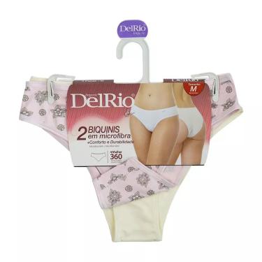 Imagem de Kit com 2 Calcinhas Biquíni Microfibra DelRio Tamanho G - Sortido
