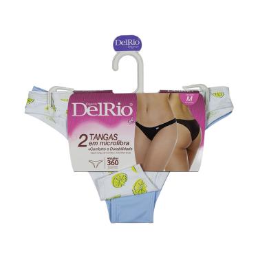 Imagem de Kit com 2 calcinhas tanga microfibra moda delrio 52612 sortido