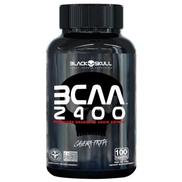 Imagem de BCAA 2400 - AMINOÁCIDOS - 100 TABLETS CAVEIRA PRETA - BLACK SKULL-Unissex
