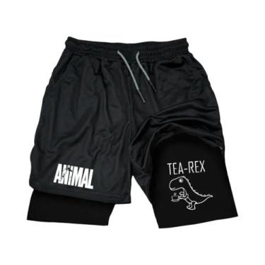 Imagem de Shorts De Praia Masculinos De Secagem Rápida Com Estampa De Pato, Dupl
