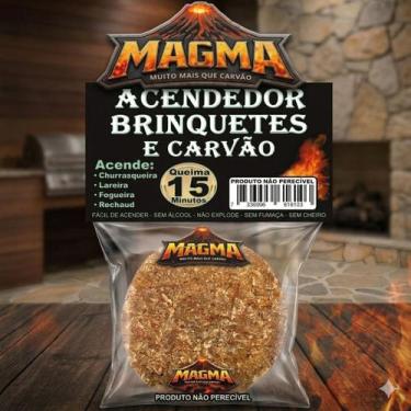 Imagem de Kit Com 10 Acendedor + Briquete MAGMA  Churrasco Sem Complicação