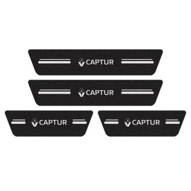 Imagem de Kit Soleira da Porta Renault Captur Adesivo Protetor Preto - SPORTINOX