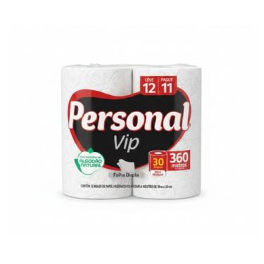 Imagem de Papel Higiênico Personal Vip Folha Dupla 30 metros C/ 12 Rolos