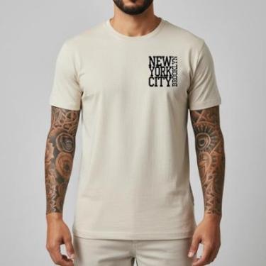 Imagem de Camiseta Masculina Básica NYC Brooklyn Algodão Slim Fit Camisa Urbana Clássica Streetwe...