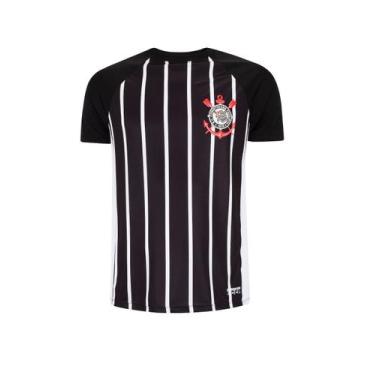 Imagem de Camisa Corinthians Fitness Timão Gaviões Oficial Futebol, M, Preto