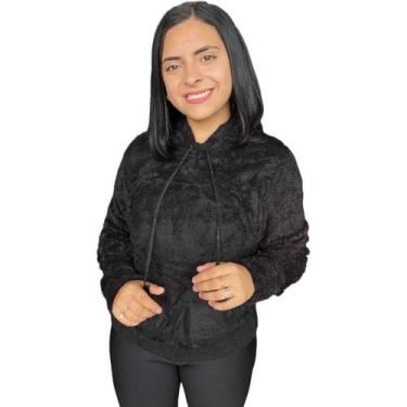 Imagem de Blusa De Frio Feminina Fechada Pelinho Casaco Felpudo Insta - Anj Moda