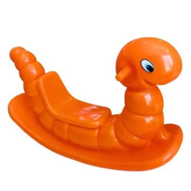 Imagem de Gangorra Minhoca Nhoca Brinquedo para Bebê Criança Laranja - JRR Brinq