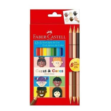 Imagem de Lapis De Cor 12+3 Caras E Cores Faber-Castell 6 Tons De Pele MULTICOLO
