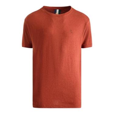Imagem de Camiseta Reserva Regular Linho Color Masculino Laranja Telha, Vermelho