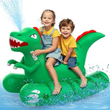 Imagem de Piscina inflável de dinossauros Float Skirfy 72 cm com aspersor