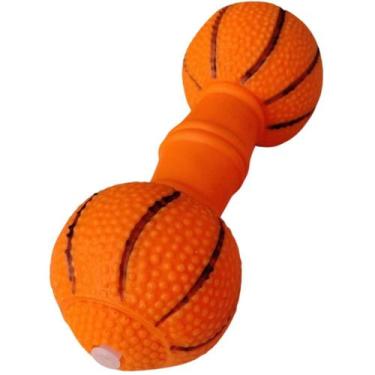 Imagem de brinquedo mordedor halteres cachorro pvc borracha mordedor pet shoppin