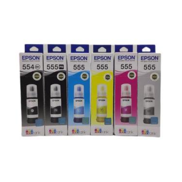 Imagem de Kit 6 Refis de Tinta T555 P/ L8160 L8180 - EPSON