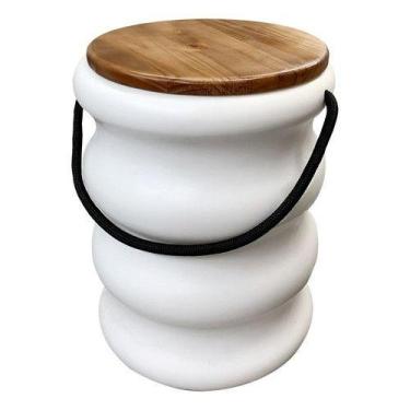 Imagem de Banqueta Bau Sinuosa Seat Garden Uso Externo Interno Branca - Decorfun