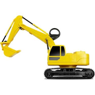 Imagem de Escavadeira de Brinquedo Workers com Alça de Comando 32,5cm Amarelo Roma