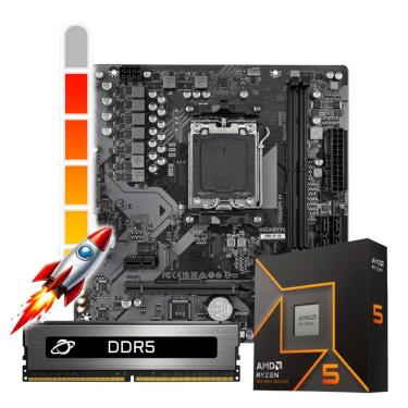 Imagem de Kit Upgrade Processador AMD Ryzen™ 5 9600X + Placa Mãe B650MH + Memória 16GB DDR5