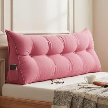 Imagem de Almofada Cabeceira Ana Cama Queen 160cm Suede Rosa Mz Decor - Mazzero 